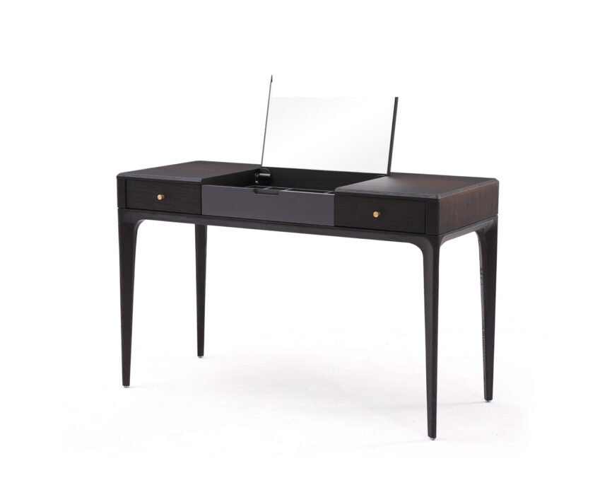 Oak Vanity Table w/ Square Mirror