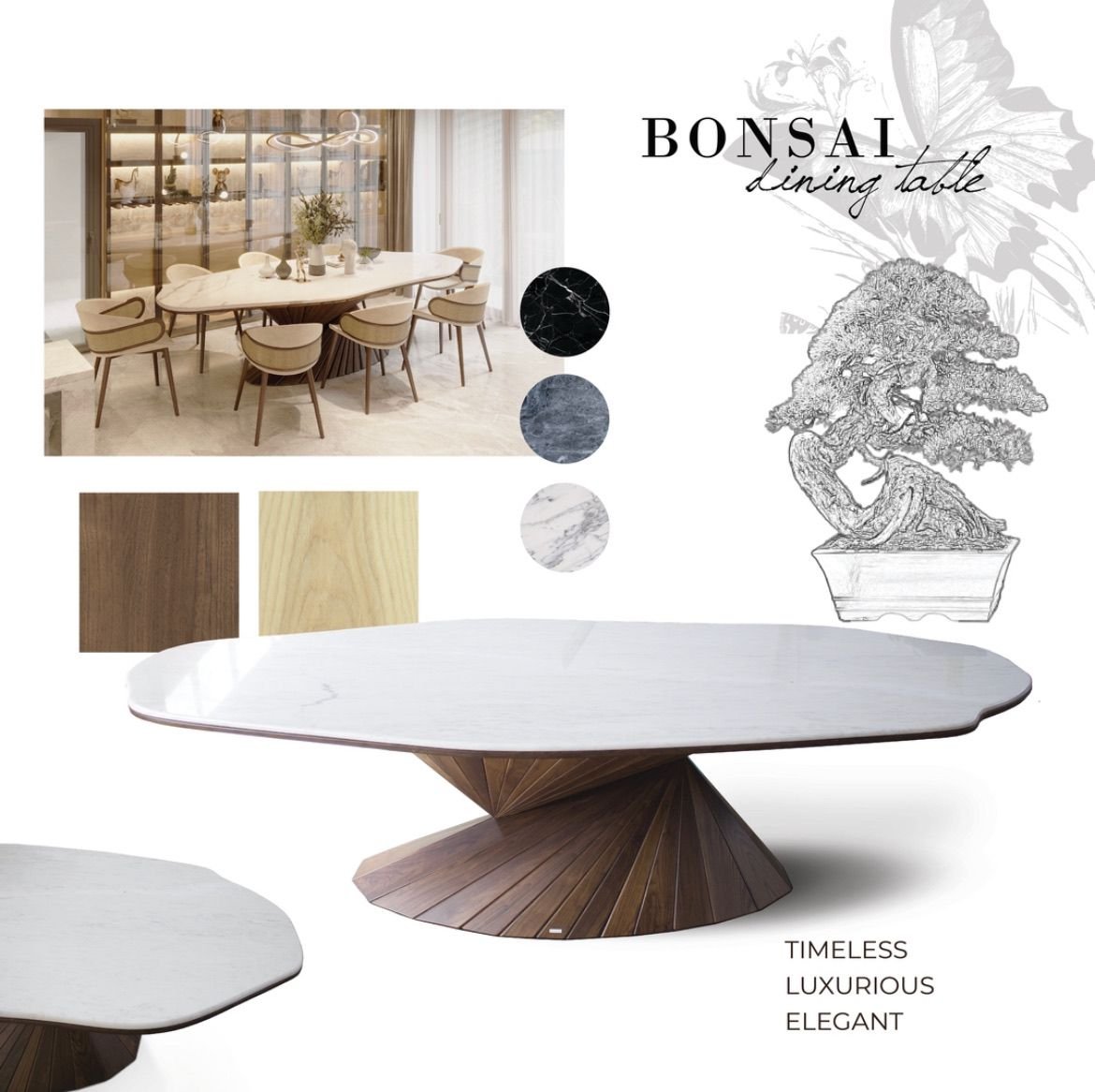 Bonsai White Marble Round Dining & Coffee Table – UAE - Image 5